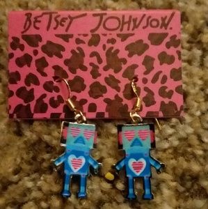 Betsey Johnson Robot Earrings